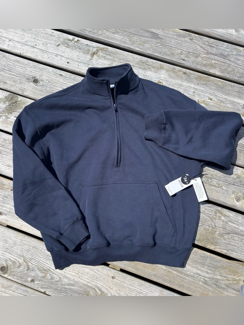 Ardene Navy Half-Zip Pullover Sweatshirt